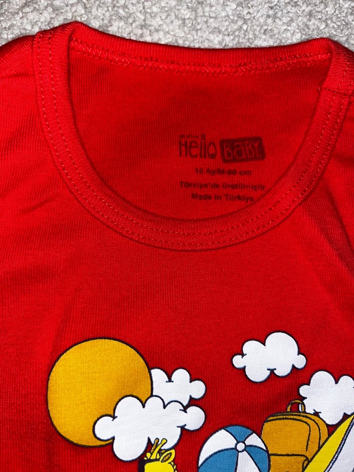 Kırmızı Baskılı Bebek Atlet Body - Görsel 2