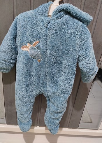 Mavi Erkek Bebek Peluş Tulum - Görsel 2