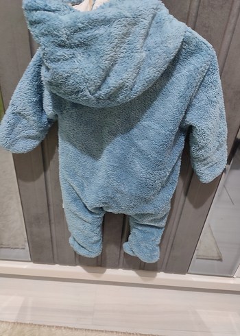 Mavi Erkek Bebek Peluş Tulum - Görsel 3