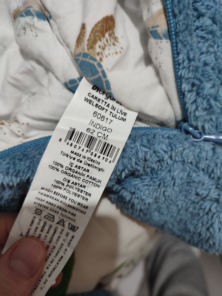 Mavi Erkek Bebek Peluş Tulum - Görsel 5