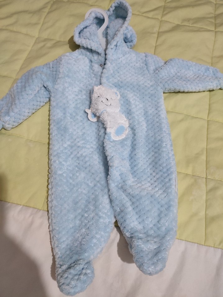 Mavi Nakışlı Erkek Bebek Tulumu - Görsel 3