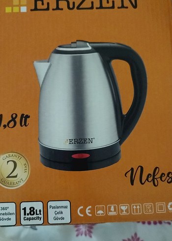 Erzen Paslanmaz Çelik 1.8 Lt Su Isıtıcı
