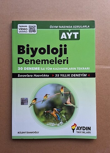 AYDIN YAYINLARI AYT BİYOLOJİ DENEMESİ