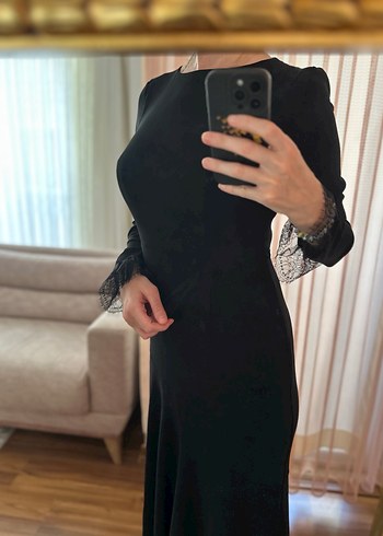 Aker Siyah Uzun Davet Elbisesi - Görsel 2