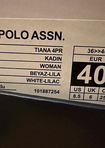 U.S. POLO ASSN. Kadın Spor Ayakkabı (Beyaz-Lila 40 Numara) - Görsel 4