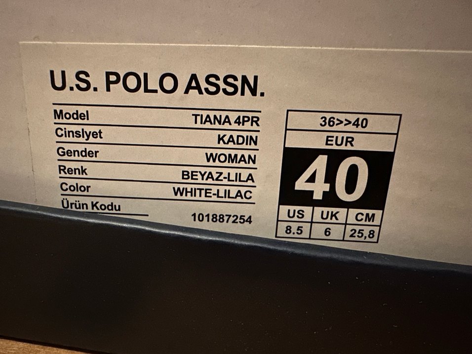 U.S. POLO ASSN. Kadın Spor Ayakkabı (Beyaz-Lila 40 Numara) - Görsel 4