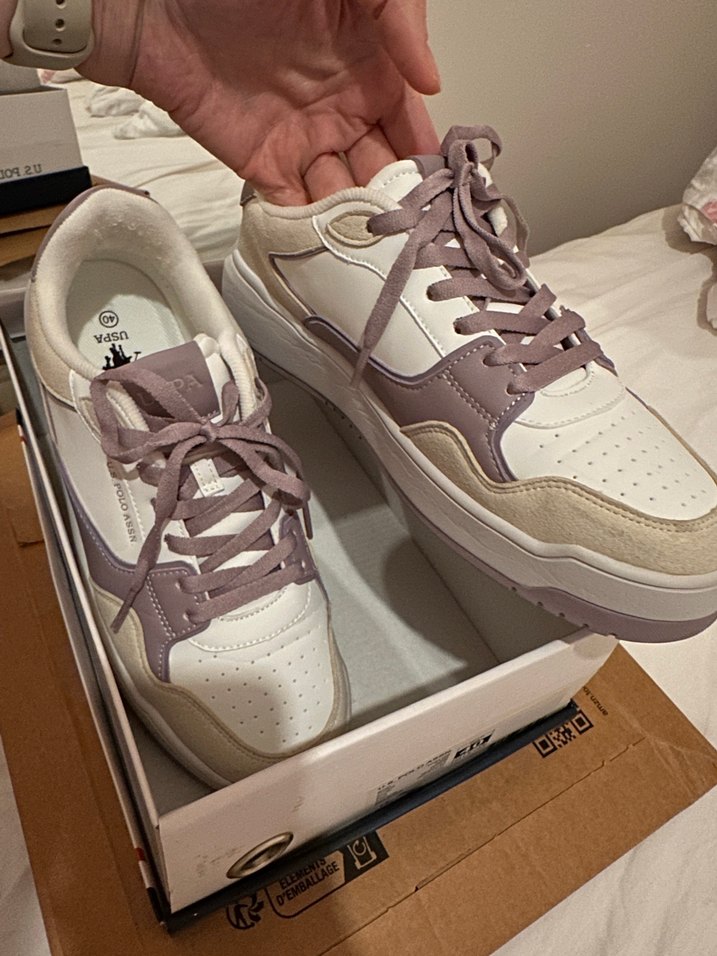 U.S. POLO ASSN. Kadın Spor Ayakkabı (Beyaz-Lila 40 Numara) - Görsel 2