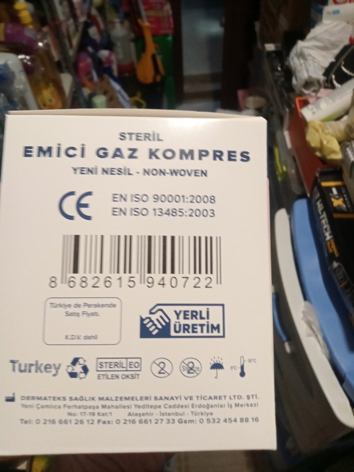 Dermateks Steril Emici Gaz Kompre 7,5x7,5 cm 100'lü - Görsel 3