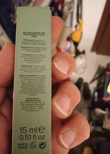 Rbl Shea Butter ve Badem Yağlı Dudak Balmı - Görsel 2