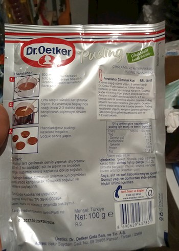 Dr.Oetker Çikolatalı Antep Fıstıklı Puding 100g - Görsel 2