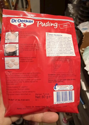 Dr. Oetker Çilekli Puding 80g - Görsel 2