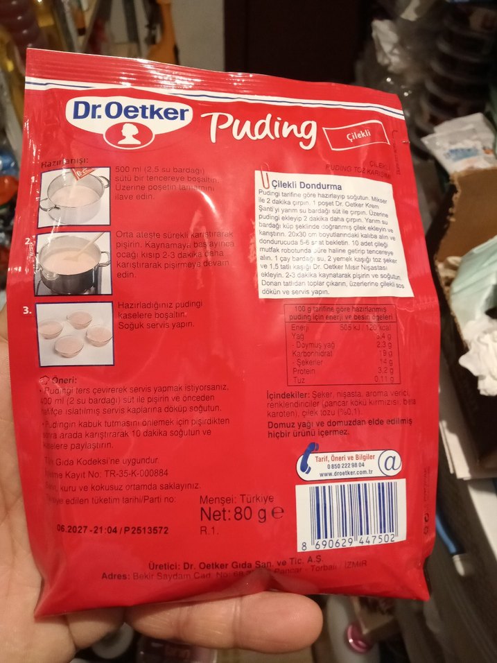 Dr. Oetker Çilekli Puding 80g - Görsel 2