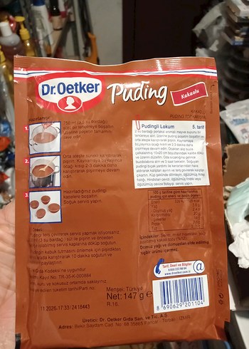 Dr. Oetker Kakaolu Puding Tozu 147g - Görsel 2