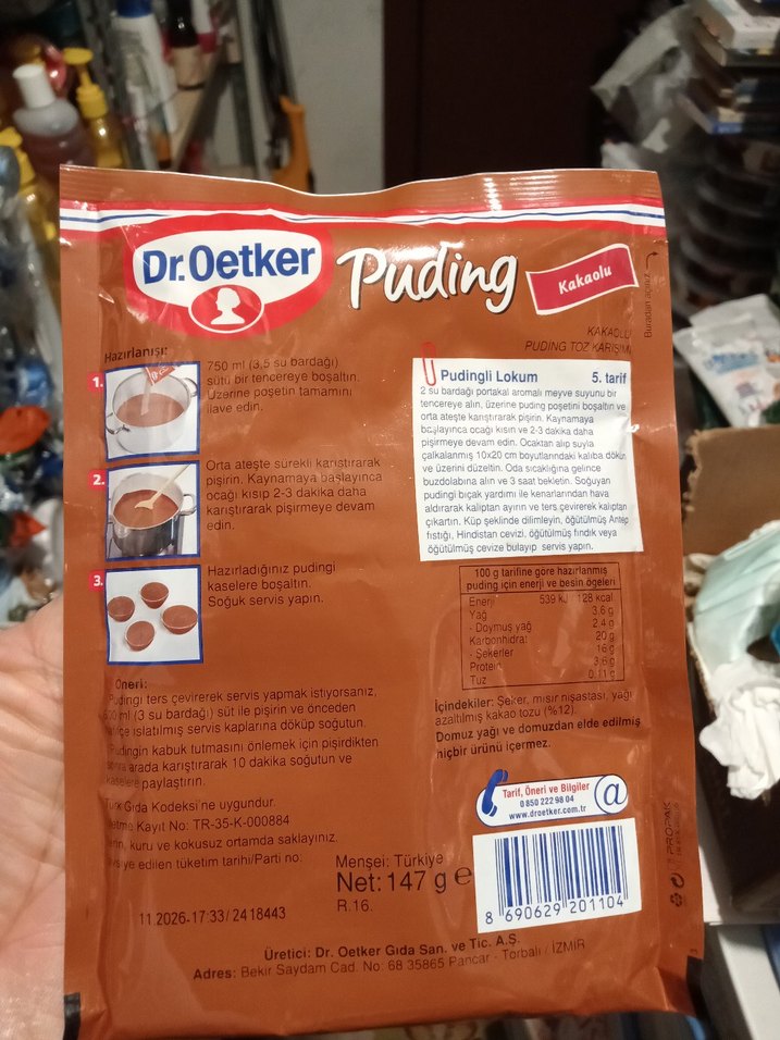 Dr. Oetker Kakaolu Puding Tozu 147g - Görsel 2