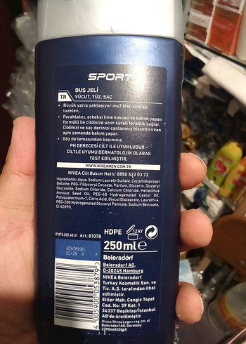 Nivea Men Sport 250ml Duş Jeli - Görsel 2