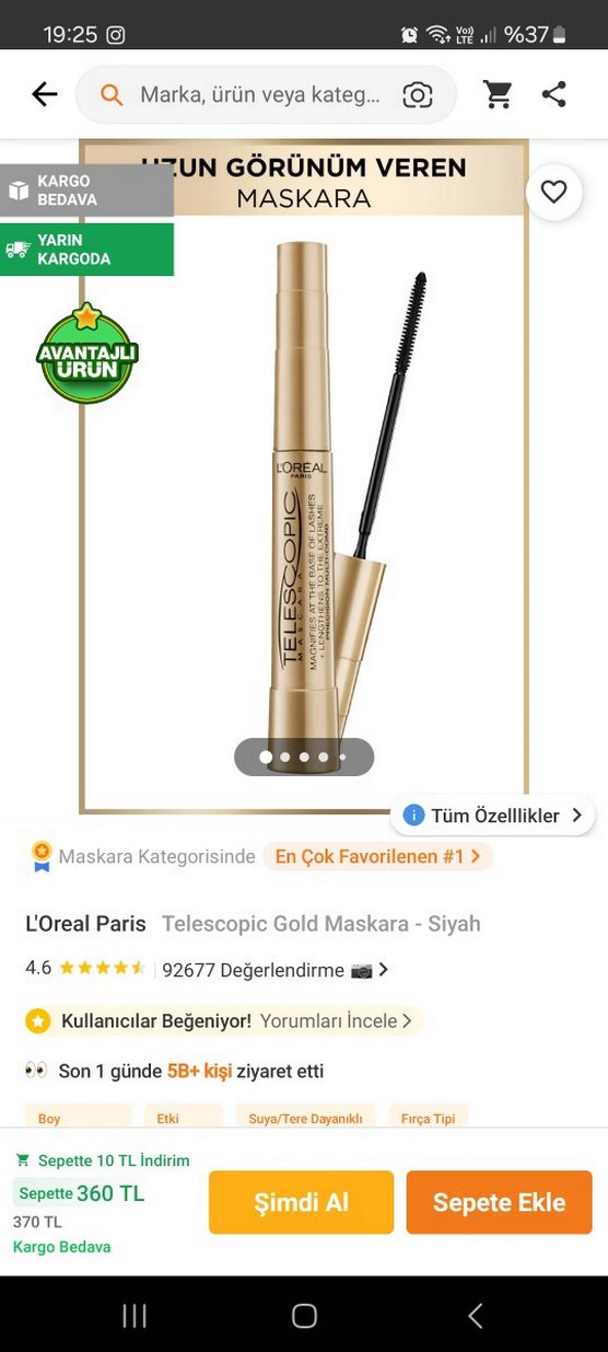 L'Oréal Paris Telescopic Mascara - Görsel 3
