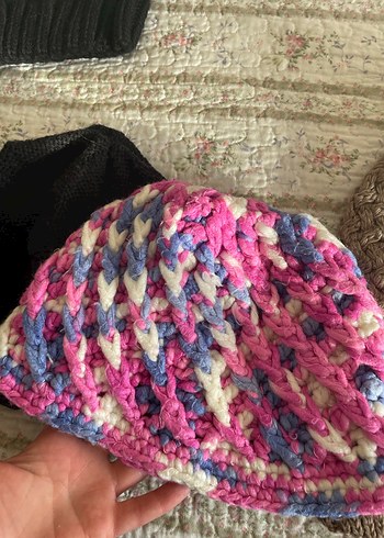 Kadın Çok Renkli Örgü Bere Seti - Görsel 5