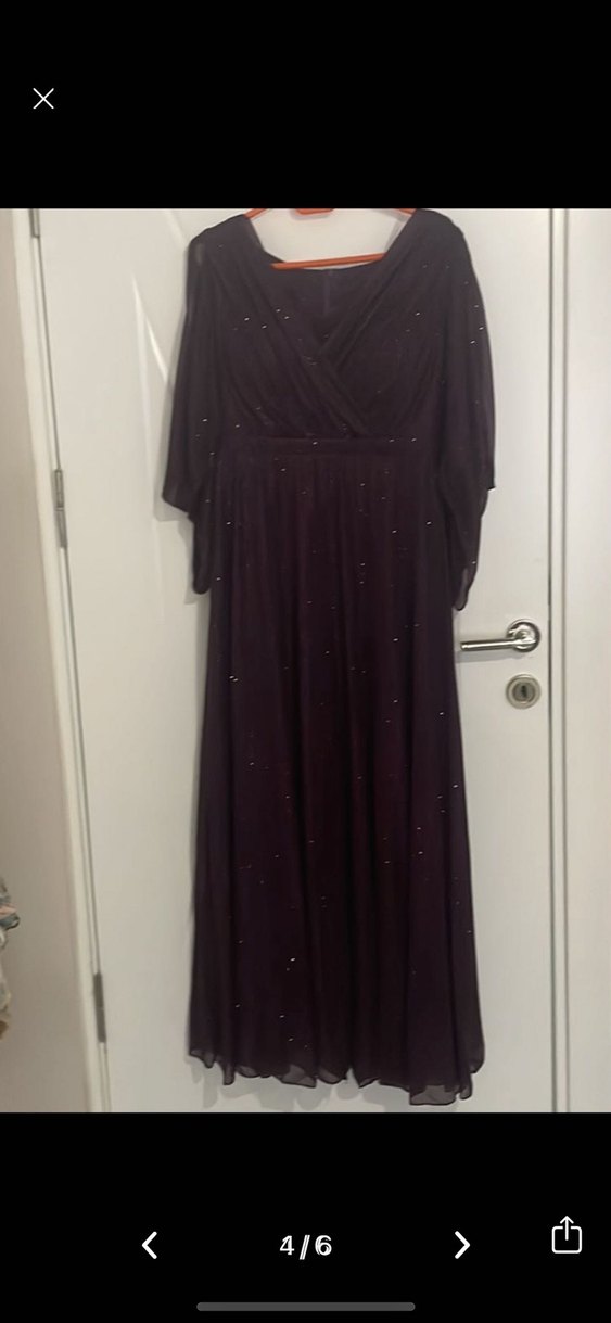 Mor Kadın Uzun Bohem Drapeli Elbise - Görsel 4