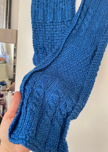 Siyah Dantelli Kadın Örgü Şal - Görsel 4