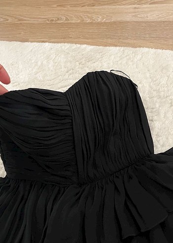 Siyah Straplez elbise - Görsel 3