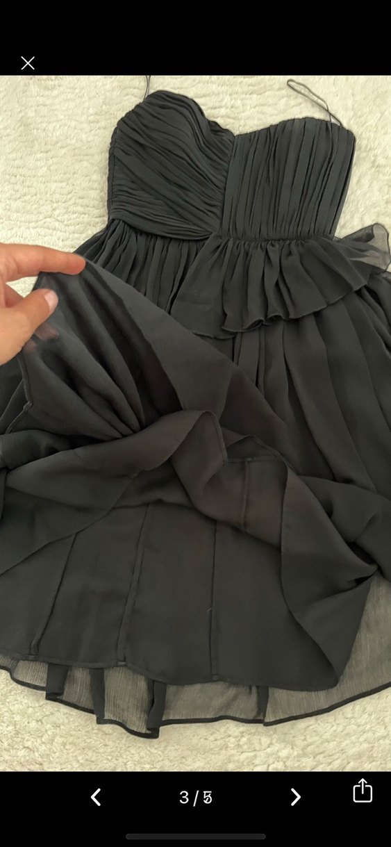 Siyah Straplez elbise - Görsel 2