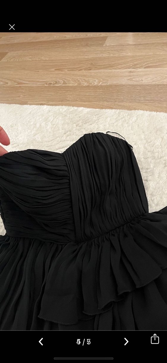 Siyah Straplez elbise - Görsel 3