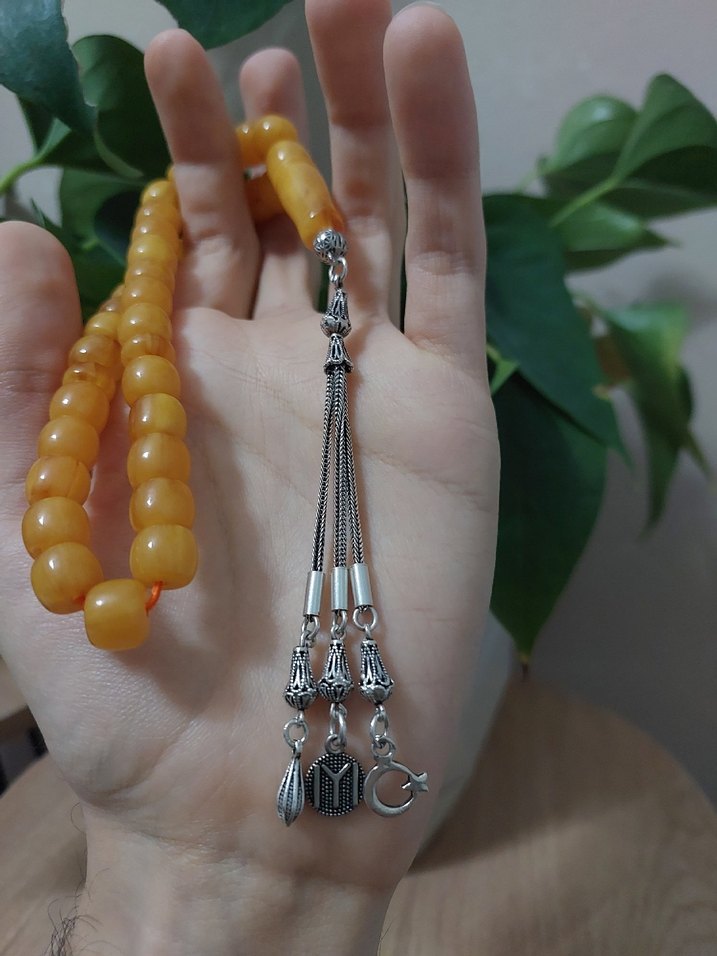 Sıkma Eski Tesbih Ağır Gümüşlü - Görsel 2