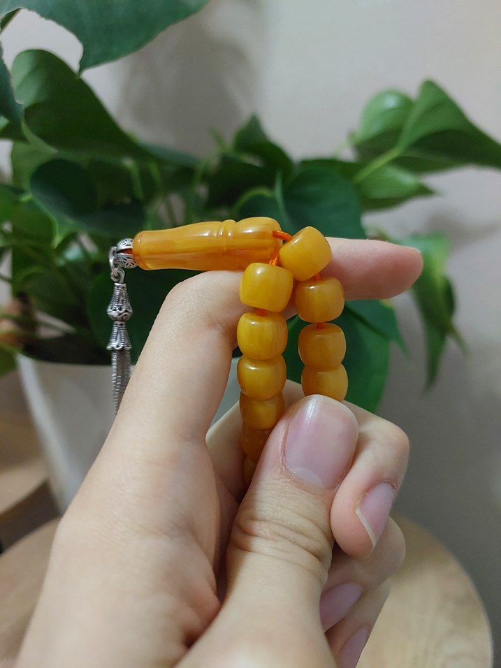 Sıkma Eski Tesbih Ağır Gümüşlü - Görsel 3