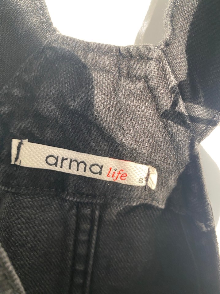 Siyah Denim Midi Kadın Salopet - Görsel 4