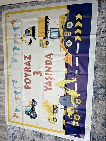 İnşaat temalı doğum günü afişi