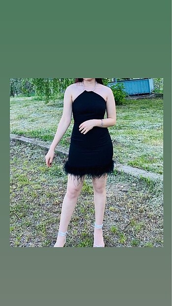 m Beden Siyah mini abiye elbise
