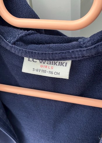 6 Yaş Beden Nakışlı Fermuarlı Kız Çocuk Lacivert Yelek