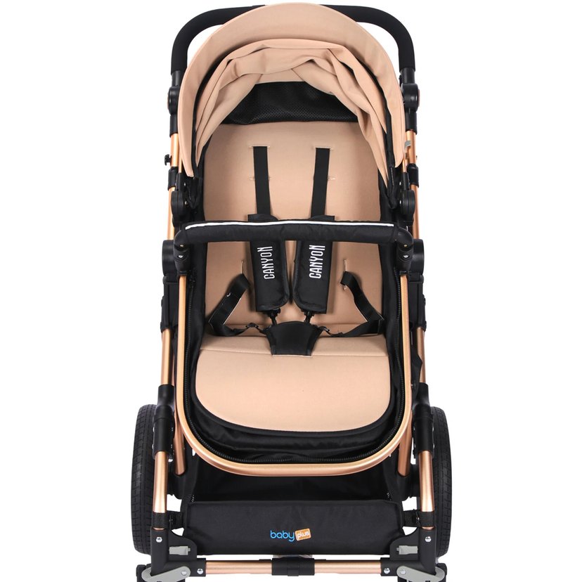 Kahverengi Bebek Arabası ve Oto Koltuğu Seti - Görsel 5