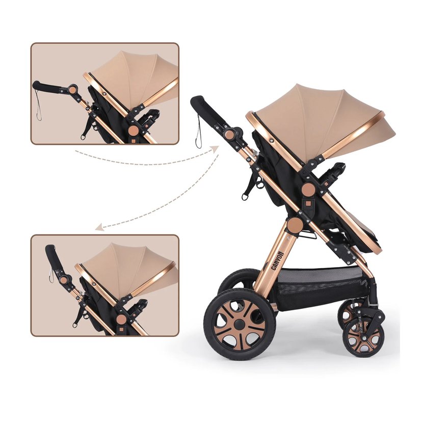 Kahverengi Bebek Arabası ve Oto Koltuğu Seti - Görsel 3