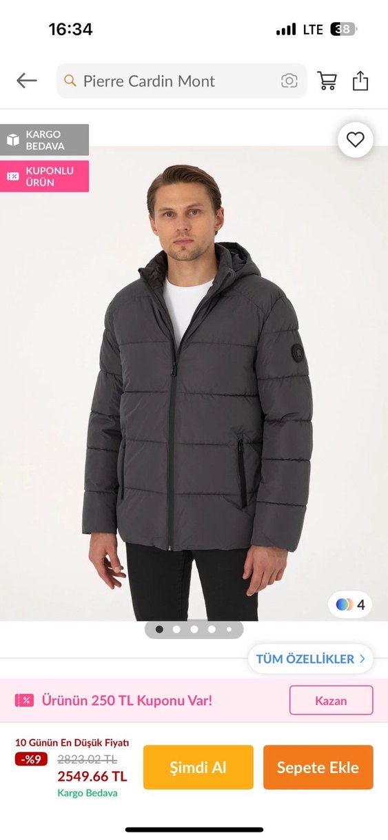 Erkek Midi Kışlık mont - Görsel 4