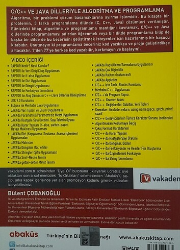 Algoritma ve Programlama (C/C++ ve Java dilleriyle) - Görsel 5