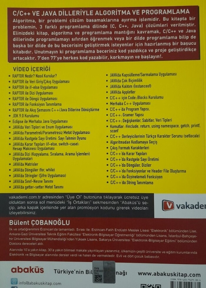 Algoritma ve Programlama (C/C++ ve Java dilleriyle) - Görsel 5