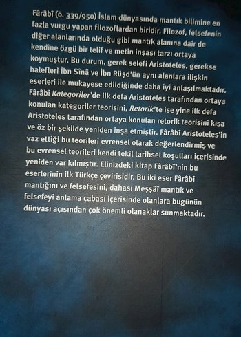 Beden Renk Farabi - Kategoriler ve Retorik Kitabı
