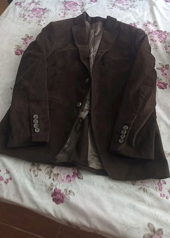 H&M Düğmeli Kahverengi Süet Erkek Ceket