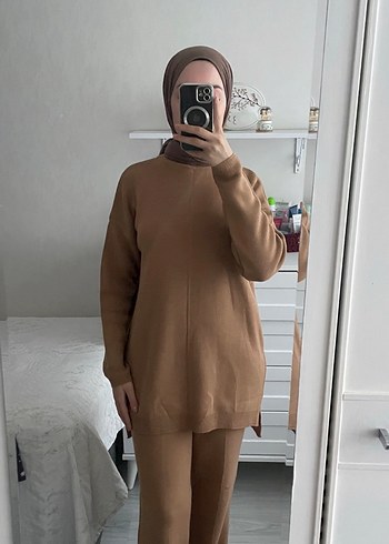 Camel Renkli Rahat Kesim Kadın Takım