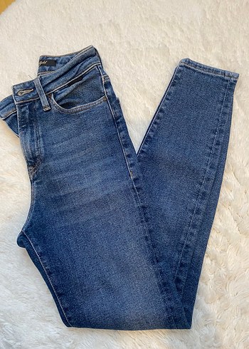 Mavi Jeans Kadın Mavi Kürklü Dar Kesim Midi Kot Pantolon