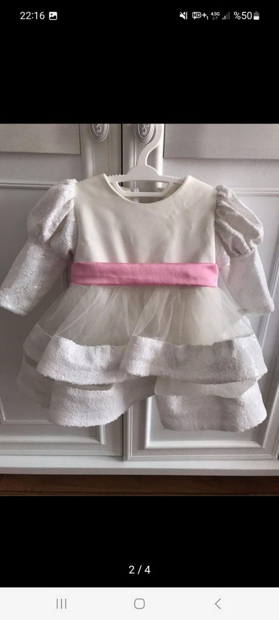 Pembe Fiyonk Detaylı elbise - Görsel 2