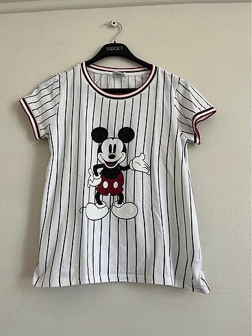 Çizgili Micky Mauslu Tshirt