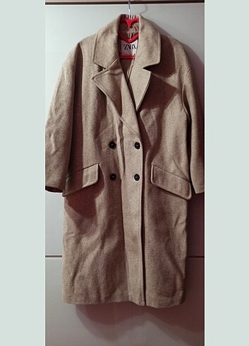 ZARA OVERSİZE BEJ KAŞE KABAN