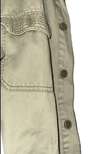 m Beden gri Renk Gri Düğmeli Denim Midi Ceket