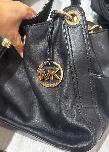 Beden siyah Renk Michael Kors Siyah Deri Kadın Çanta