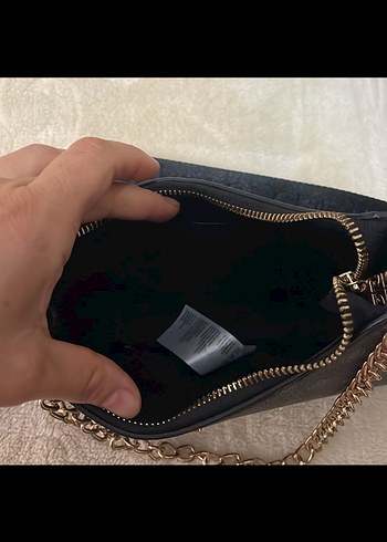 Zincir Detaylı Siyah Kadın Deri Çanta Pierre cardin - Görsel 3