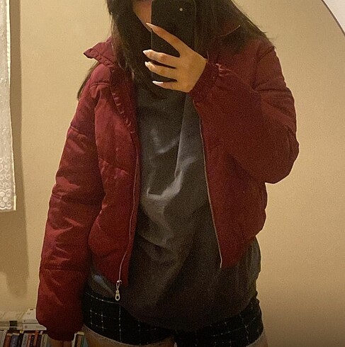 s Beden bordo Renk pull&bear bordo sisme mont