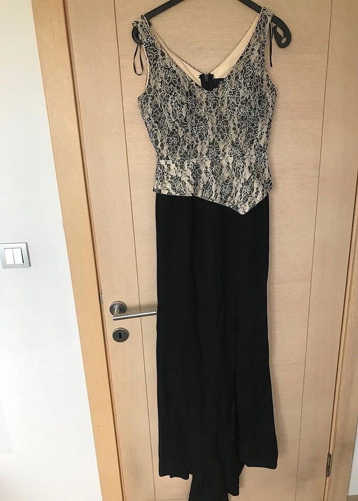 Adil Işık/Night Zoom  Koleksiyonu Üstü Nakışlı Gece Elbisesi - Görsel 4