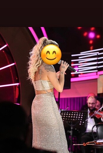 s Beden Parlak Gece elbisesi